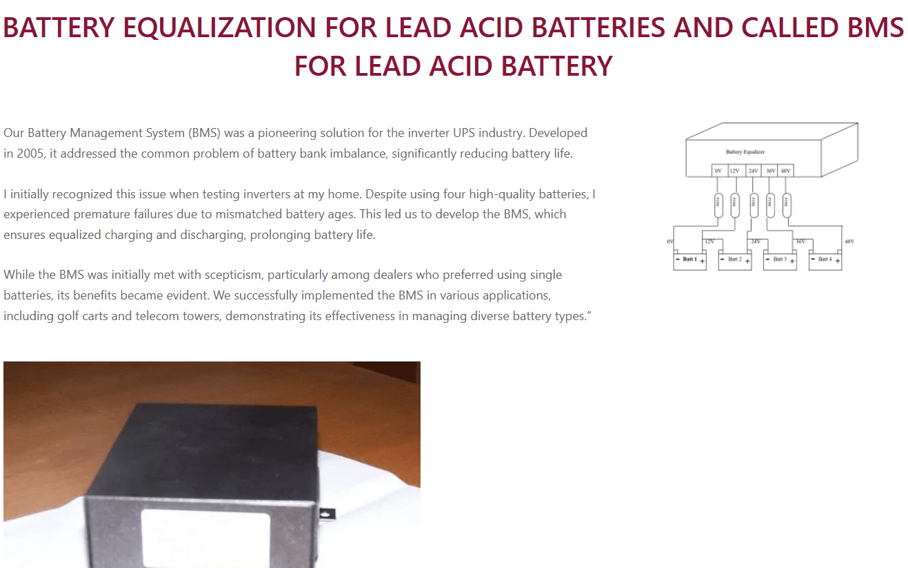 Battery Equalization for Lead Acid Batteries