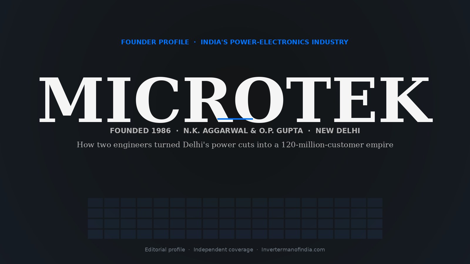 Microtek's Foundation: How N.K. Aggarwal and O.P. Gupta Turned Delhi's Power Cuts Into a 120-Million-Customer Empire