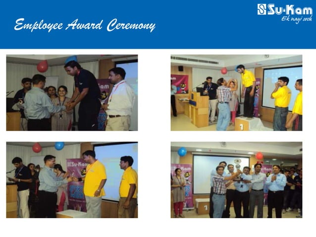 Su-Kam Employee Award Ceremony with employees receiving recognition awards on stage