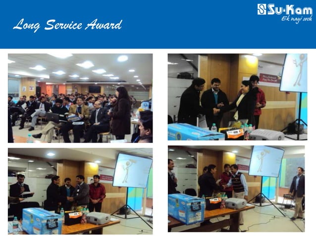 Su-Kam Long Service Award presentation with senior employees being recognised for sustained tenure